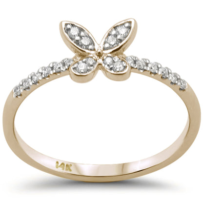 Muse Jewelry .13ct G SI 14K Yellow Gold Diamond Butterfly Ring Band Size 6.5