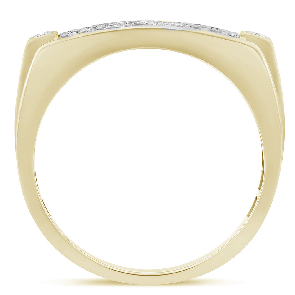 Muse Jewelry .99ct G SI 14K Yellow Gold Diamond Men's Band Ring Size 10