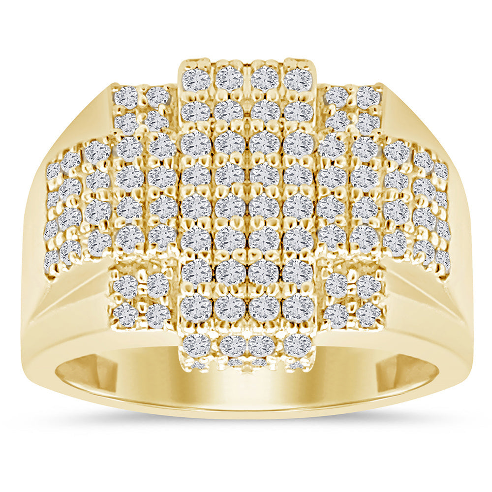 Muse Jewelry 1.24ct G SI 14K Yellow Gold Diamond Men's Band Ring Size 10