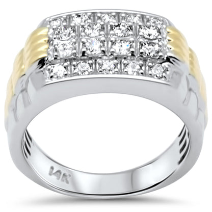 Muse Jewelry 1.01ct G SI 14K Two Tone Gold Diamond Mens Band Ring Size 10
