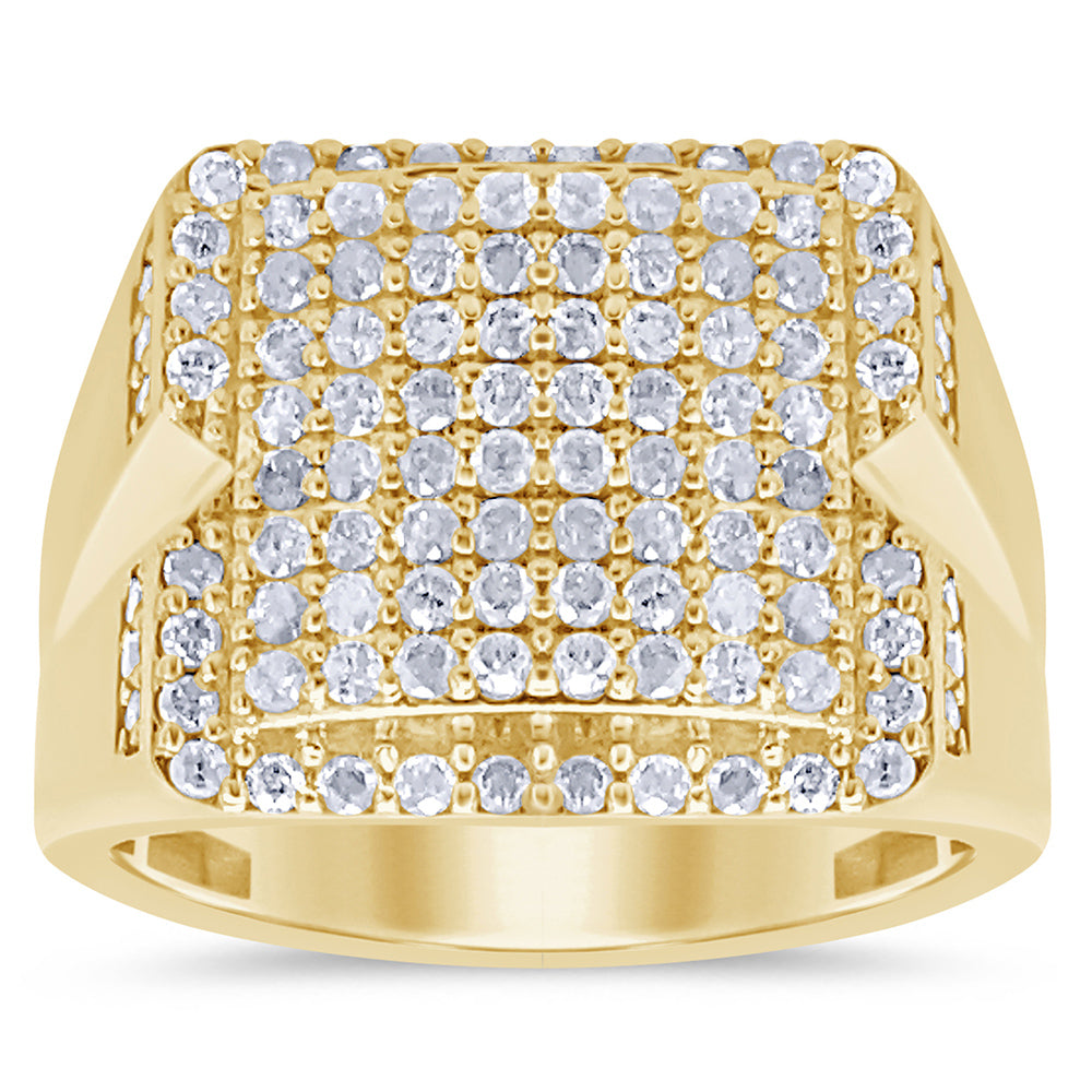 Muse Jewelry 1.32ct G SI 14K Yellow Gold Diamond Mens Band Ring Size 10