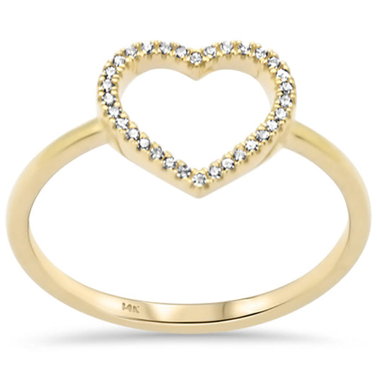 Muse Jewelry .05ct G SI 14K Yellow Gold Diamond Heart Shape Ring Size 6.5