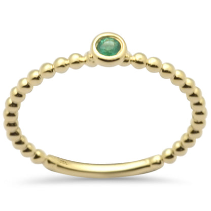 Muse Jewelry .05ct G SI 14K Yellow Gold Emerald Gemstones Ring Size 6.5