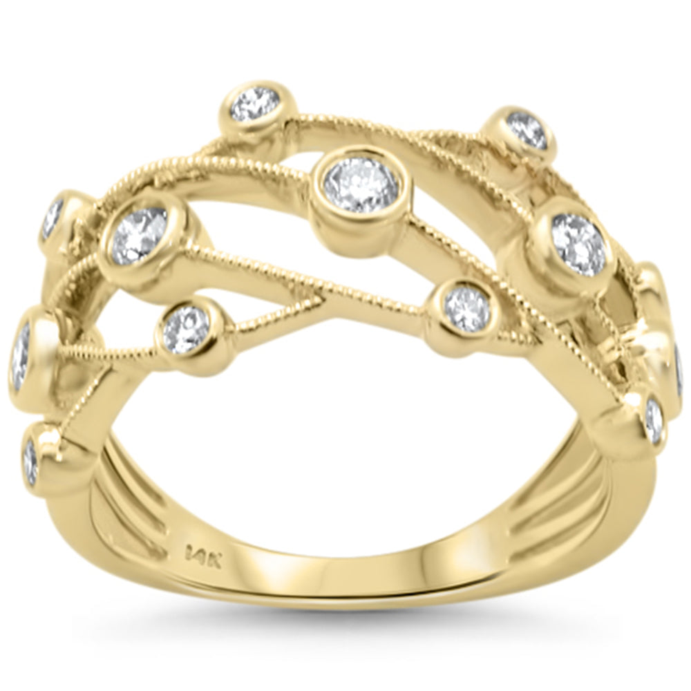 Muse Jewelry .50ct G SI 14K Yellow Gold Diamond Dome Band Ring Size 6.5