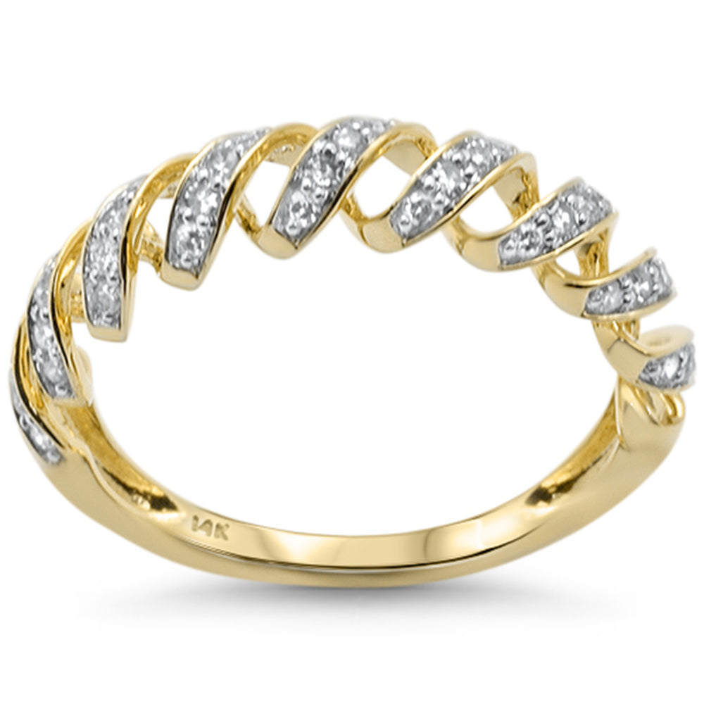 Muse Jewelry .32ct G SI 14K Yellow Gold Diamond Twisted Band Ring Size 6.5