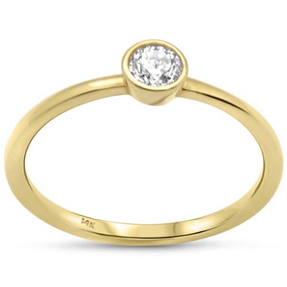 Muse Jewelry .23ct G SI 14K Yellow Gold Diamond Solitaire Bezel Set Band Ring Size 6.5