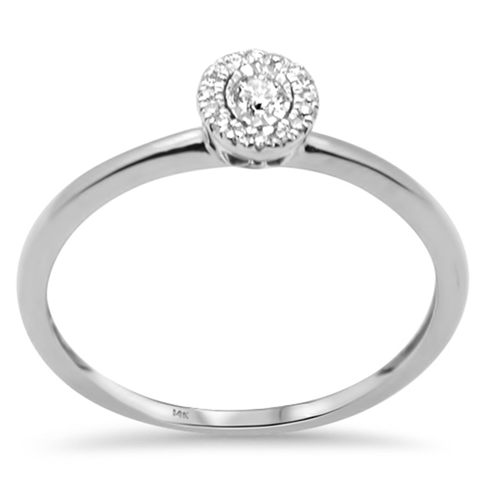 Muse Jewelry .08ct G SI 14K White Gold Oval Shaped Diamond Ring Size 6.5