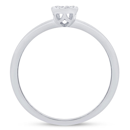 Muse Jewelry .07ct G SI 14K White Gold Diamond Petite Pear Shape Ring Size 6.5