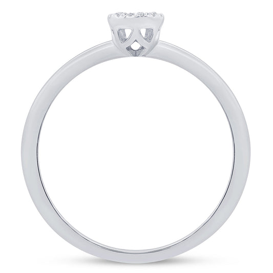Muse Jewelry .07ct G SI 14K White Gold Diamond Petite Pear Shape Ring Size 6.5