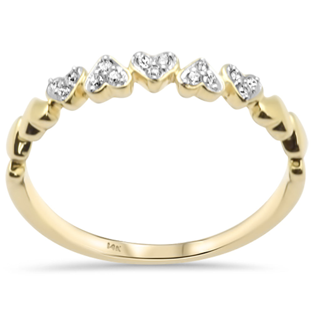 Muse Jewelry .07ct G SI 14K Yellow Gold Diamond Heart Shape Band Ring Size 6.5