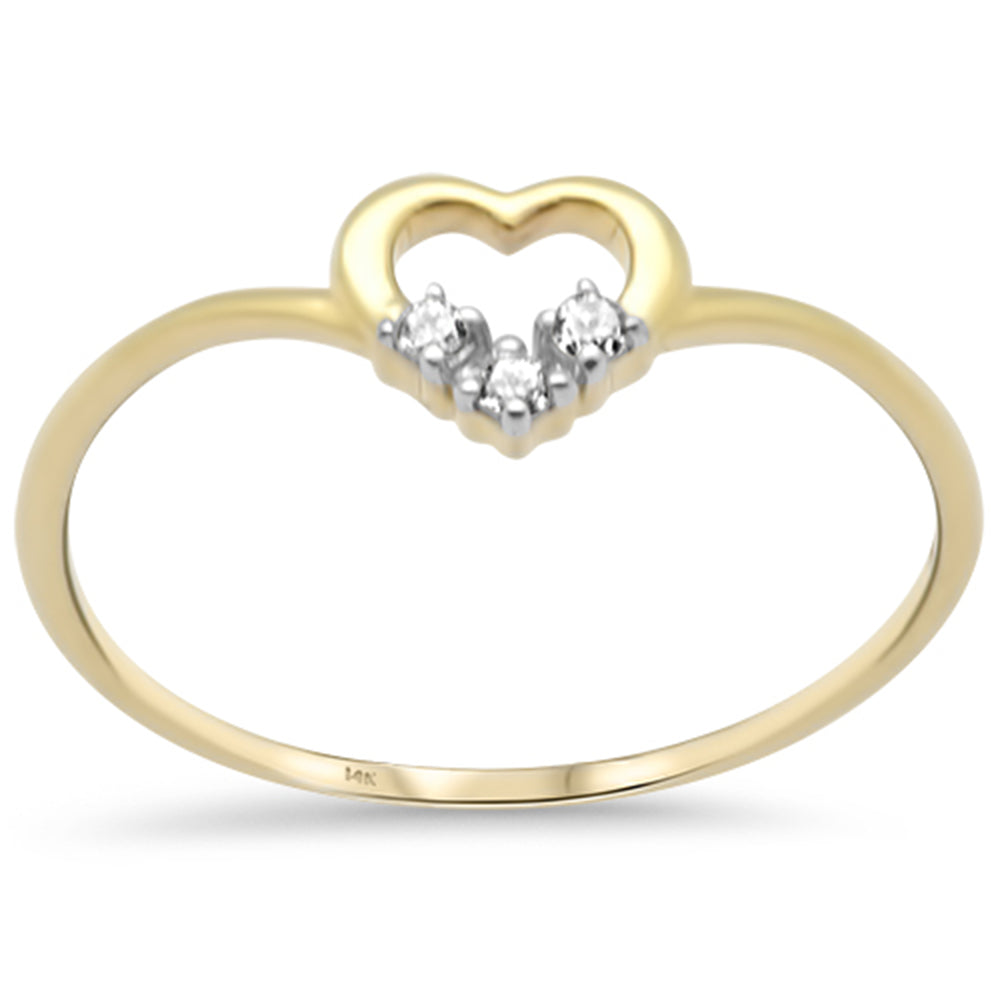 Muse Jewelry .04ct G SI 14K Yellow Gold Heart Shape Diamond Band Ring Size 6.5