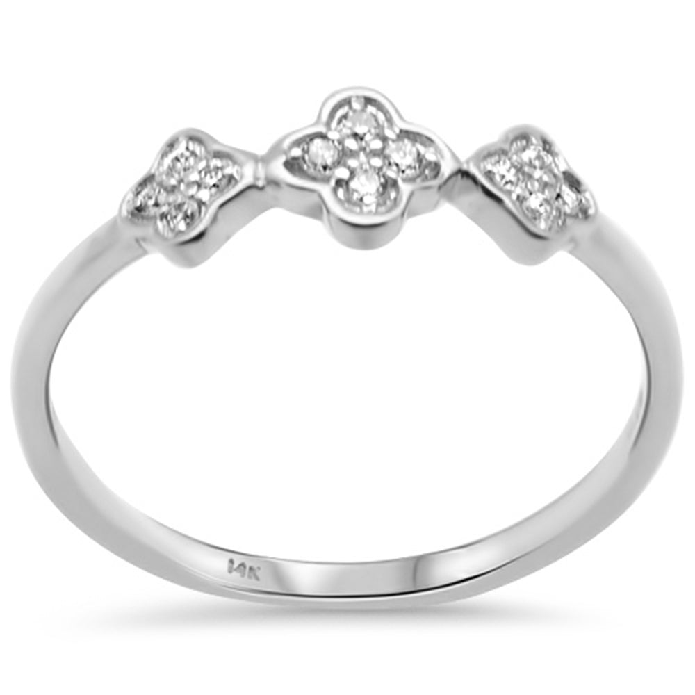 Muse Jewelry .09ct G SI 14K White Gold Diamond Flower Band Ring Size 6.5