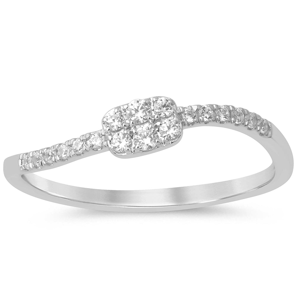 Muse Jewelry .15ct G SI 14K White Gold Diamond Thin Band Ring Size 6.5