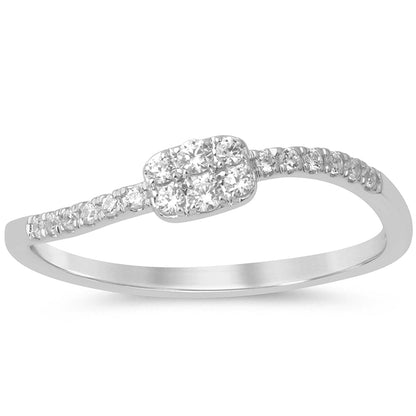 Muse Jewelry .15ct G SI 14K White Gold Diamond Thin Band Ring Size 6.5