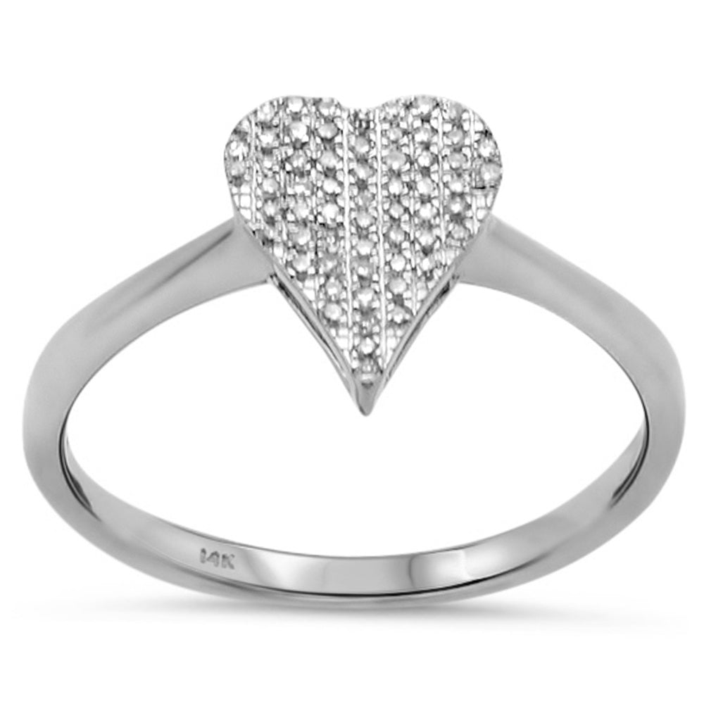 Muse Jewelry .11ct G SI 14K White Gold Diamond Heart Shape Ring Size 6.5