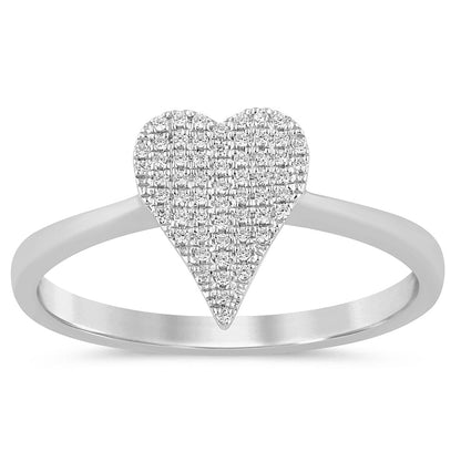 Muse Jewelry .11ct G SI 14K White Gold Diamond Heart Shape Ring Size 6.5