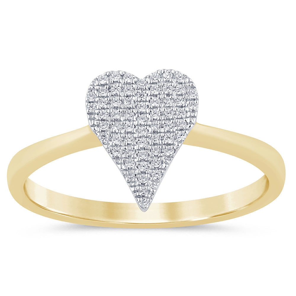 Muse Jewelry .12ct G SI 14K Yellow Gold Diamond Heart Shape Ring Size 6.5