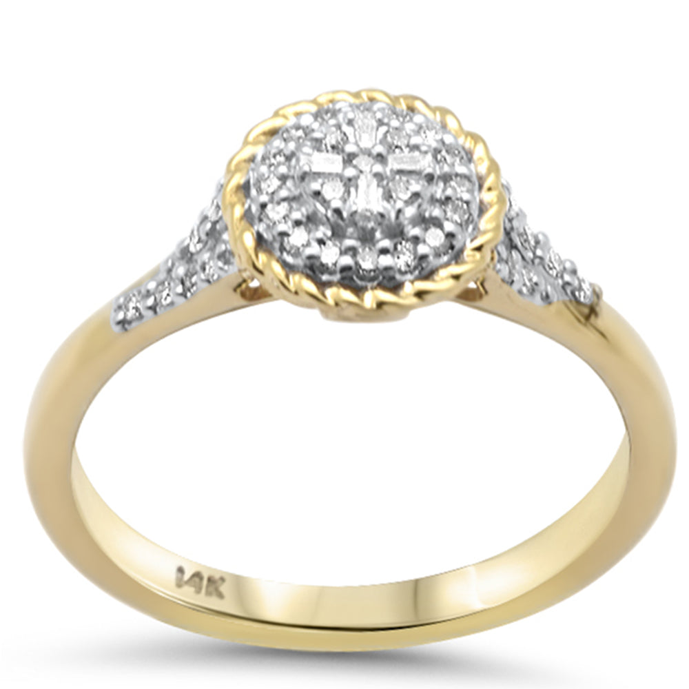 Muse Jewelry .18ct G SI 14K Yellow Gold Diamond Round & Baguette Engagement Ring Size 6.5