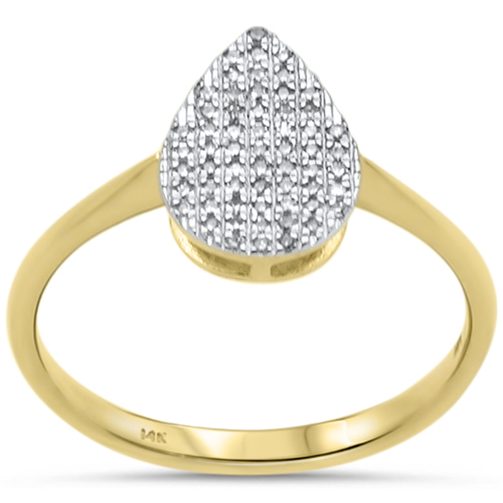 Muse Jewelry .11ct G SI 14K Yellow Gold Diamond Pear Shape Ring Size 6.5