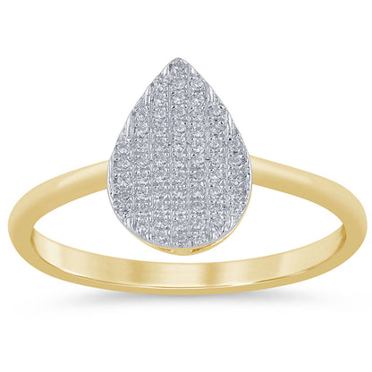 Muse Jewelry .11ct G SI 14K Yellow Gold Diamond Pear Shape Ring Size 6.5