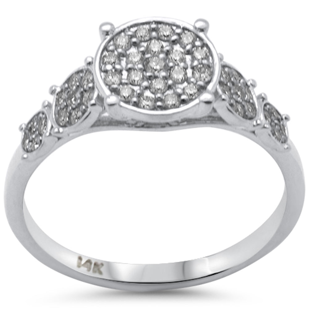 Muse Jewelry .31ct G SI 14K White Gold Diamond Round Shapes Band Ring Size 6.5