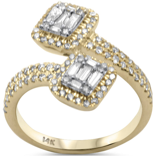 Muse Jewelry .64ct G SI 14K Yellow Gold Round & Baguette Diamond Band Ring Size 6.5