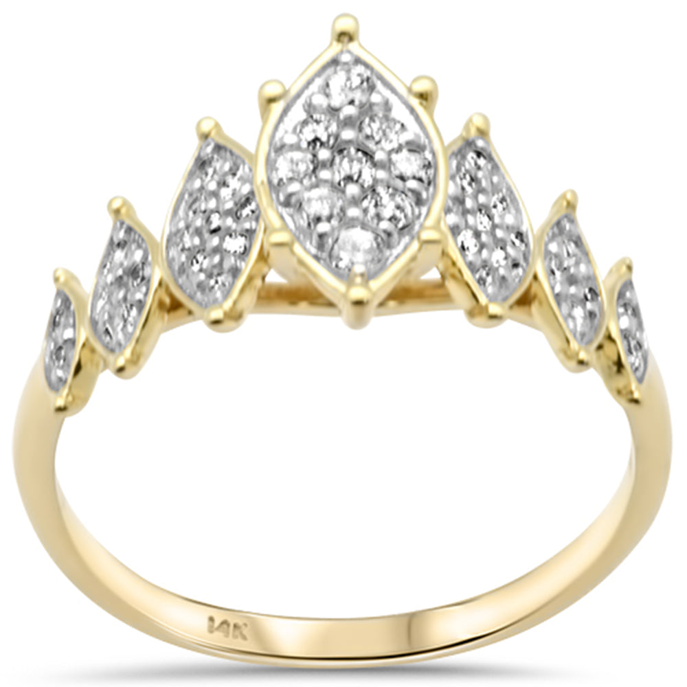 Muse Jewelry .37ct G SI 14K Yellow Gold Diamond Marquees Band Ring Size 6.5