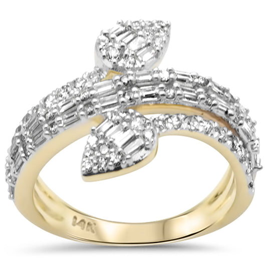 Muse Jewelry .76ct G SI 14K Yellow Gold Diamond Wrap Around Band Ring Size 6.5