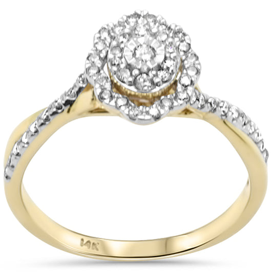 Muse Jewelry .36ct G SI 14K Yellow Gold Diamond Double Halo Ring Size 6.5