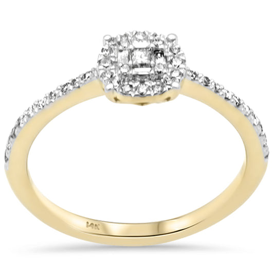 Muse Jewelry .28ct G SI 14K Yellow Gold Round & Baguette Diamond Ring Size 6.5