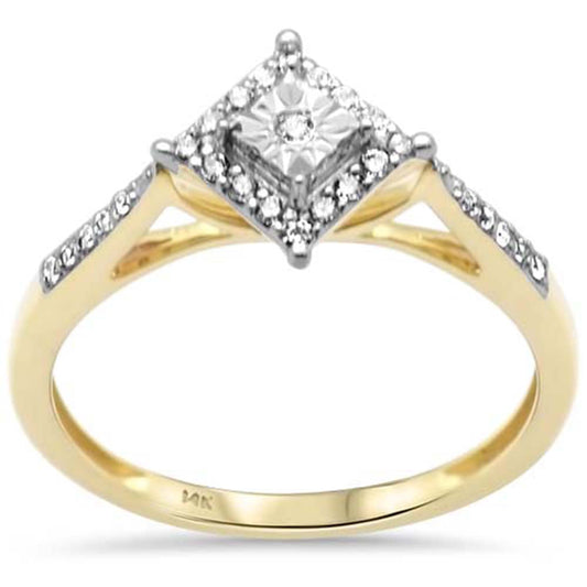 Muse Jewelry .16ct G SI 14K Yellow Gold Diamond Miracle Illusion Set Engagement Ring Size 6.5