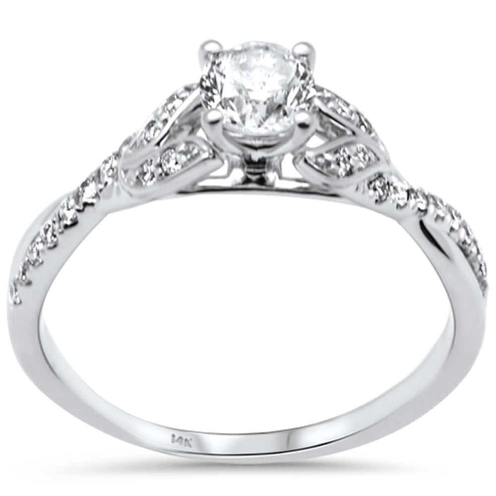 Muse Jewelry .60ct G SI 14K White Gold Round Diamond Engagement Ring Size 6.5