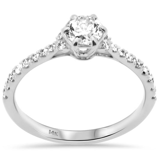 Muse Jewelry .78ct G SI 14K White Gold Round Diamond Engagement Ring Size 6.5