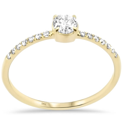 Muse Jewelry .35ct G SI 14K Yellow Gold Round Diamond Thin Engagement Ring Size 6.5