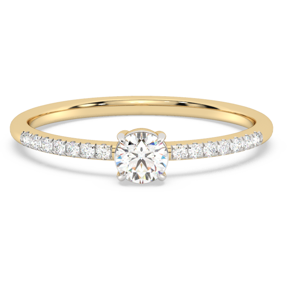 Muse Jewelry .35ct G SI 14K Yellow Gold Round Diamond Thin Engagement Ring Size 6.5