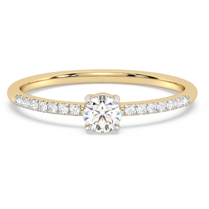 Muse Jewelry .35ct G SI 14K Yellow Gold Round Diamond Thin Engagement Ring Size 6.5