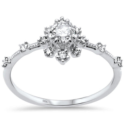 Muse Jewelry .45ct G SI 14K White Gold Round Diamond Thin Engagement Ring Size 6.5