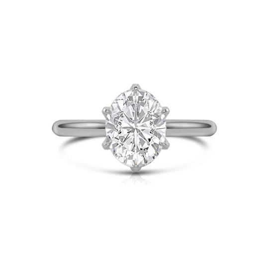 Muse Jewelry .96ct F SI 14K White Gold Oval Cut Diamond Solitaire Ladies Ring