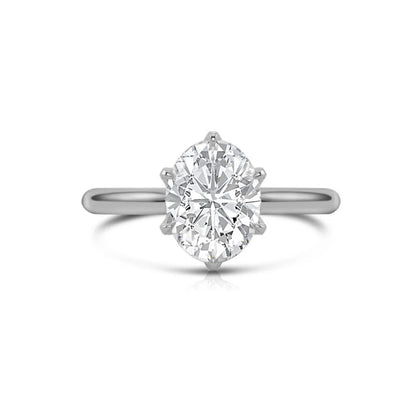 Muse Jewelry .80ct F SI 14K White Gold Oval Cut Diamond Solitaire Ladies Ring