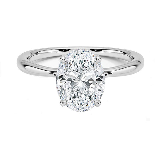 Muse Jewelry .91ct G SI 14K White Gold Oval Cut Diamond Solitaire Ladies Ring