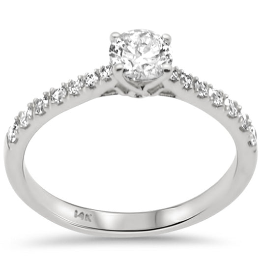 Muse Jewelry .76ct G SI 14K White Gold Diamond Round Engagement Ring Size 6.5