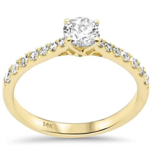 Muse Jewelry .76ct G SI 14K Yellow Gold Diamond Round Engagement Ring Size 6.5