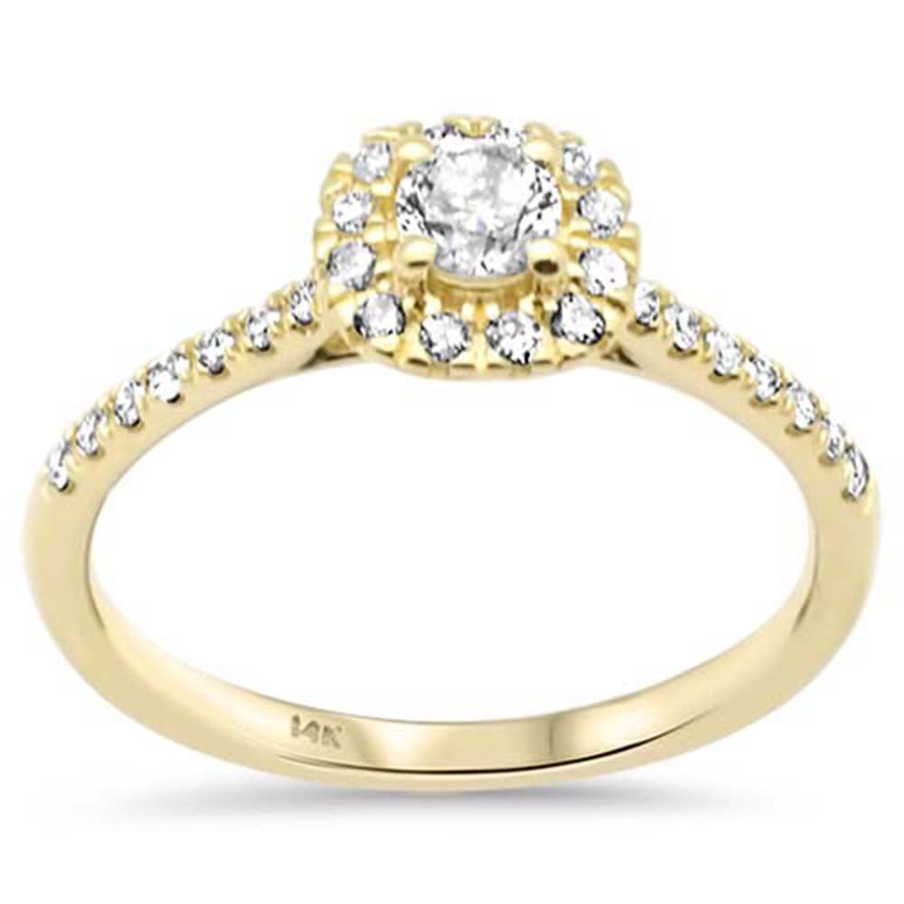 Muse Jewelry .49ct G SI 14K Yellow Gold Diamond Halo Engagement Ring Size 6.5