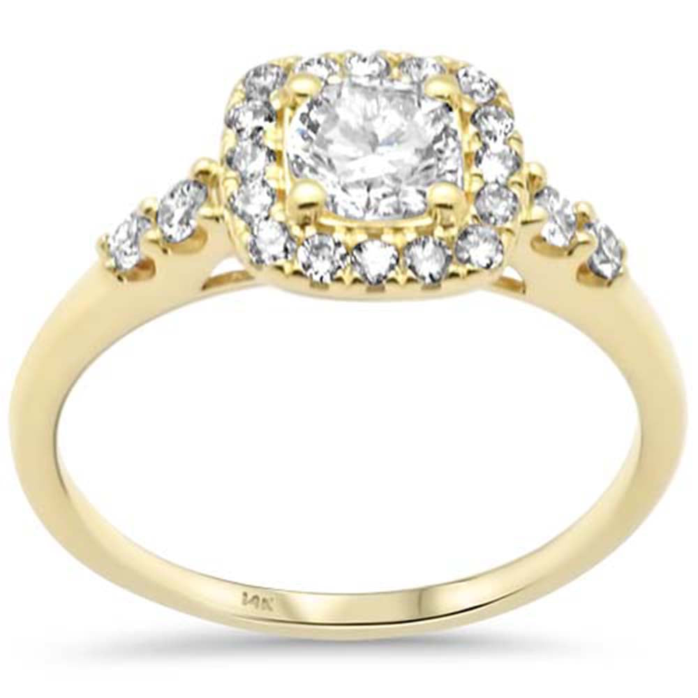 Muse Jewelry .50ct G SI 14K Yellow Gold Cushion Shape Diamond Halo Engagement Ring Size 6.5