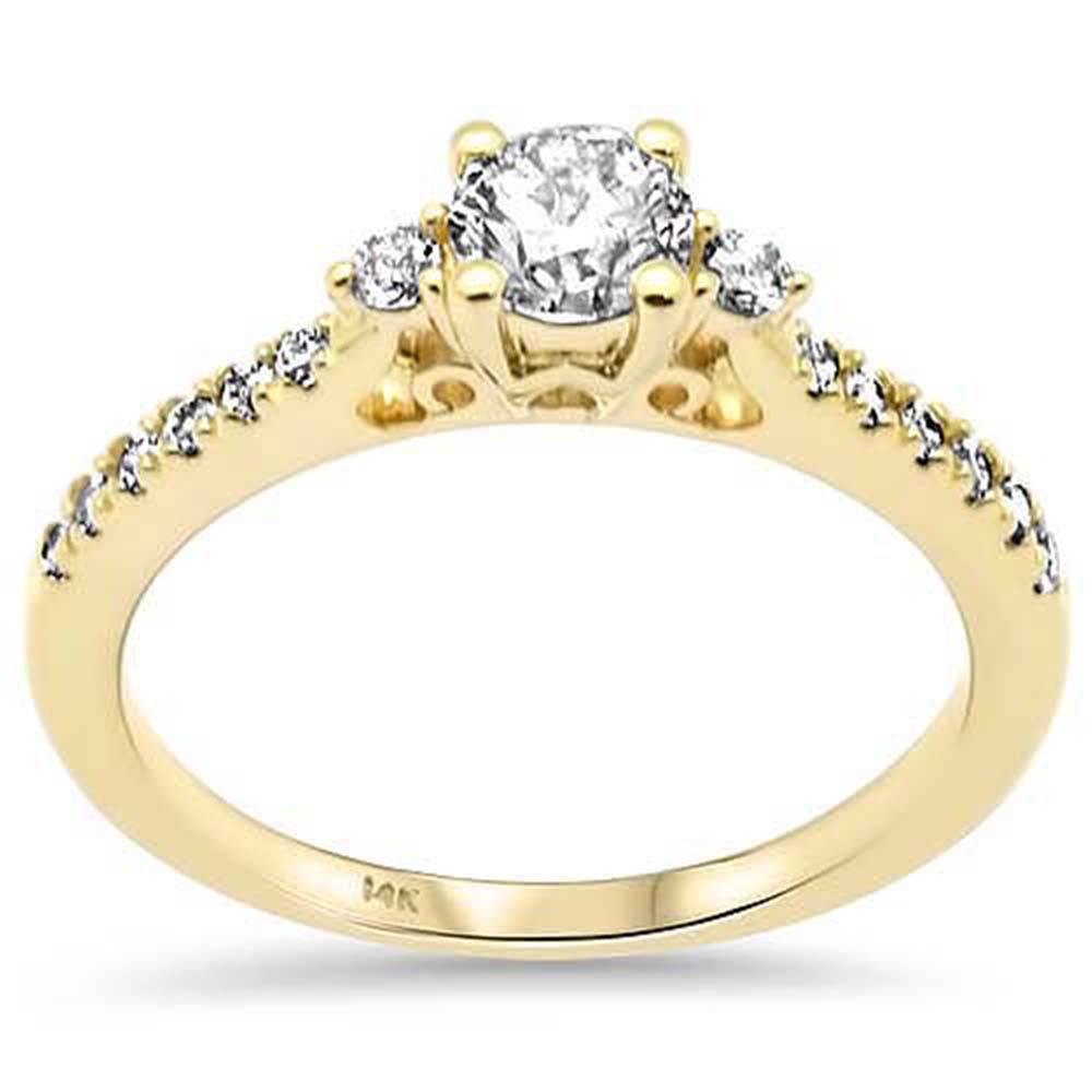 Muse Jewelry .73ct G SI 14K Yellow Gold Round Shape Diamond Engagement Ring Size 6.5