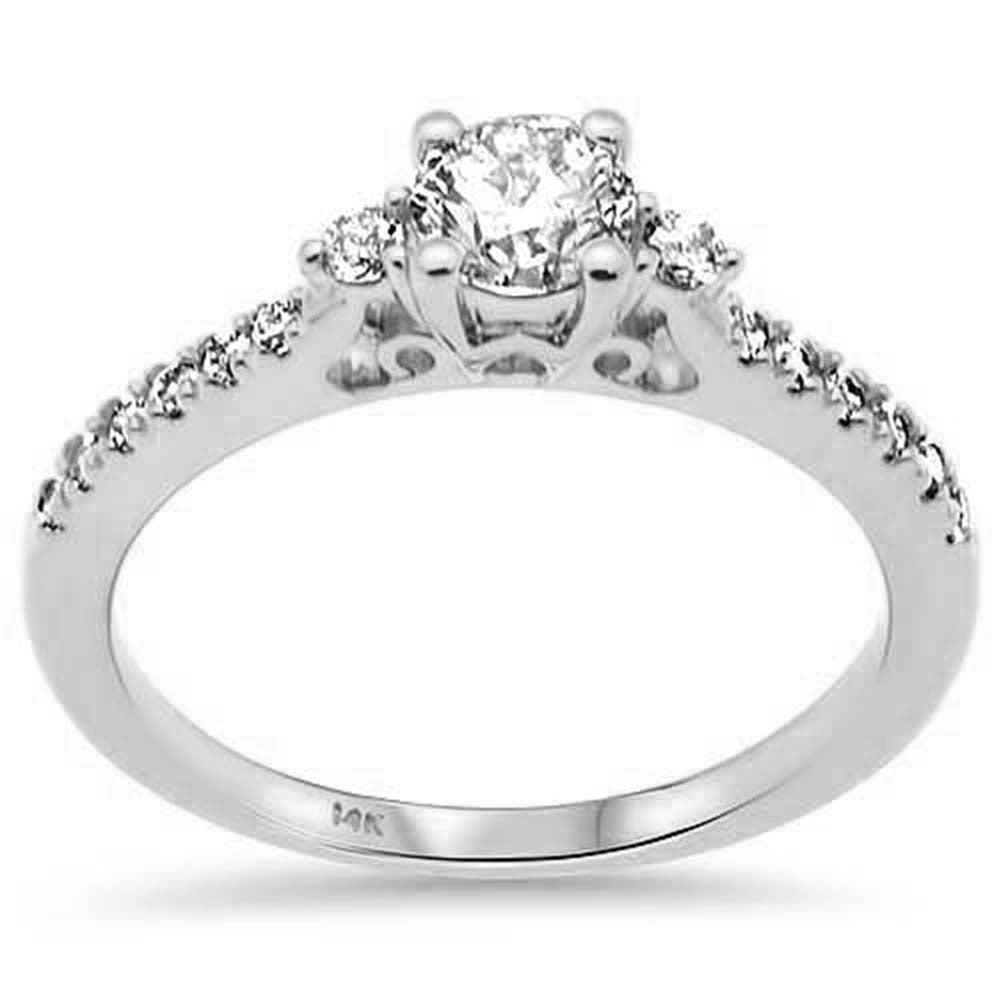 Muse Jewelry .73ct G SI 14K White Gold Round Shape Diamond Engagement Ring Size 6.5