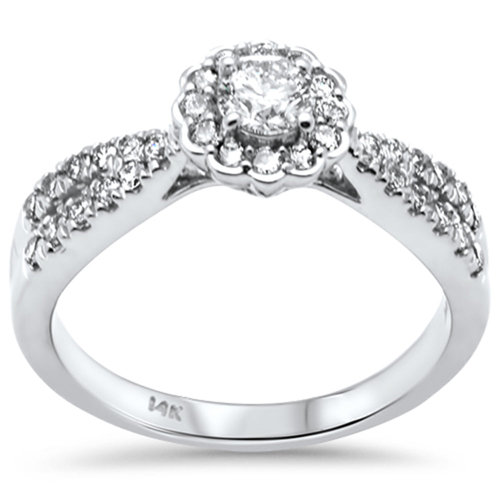 Muse Jewelry .75ct G SI 14K White Gold Diamond Halo Engagement Ring Size 6.5