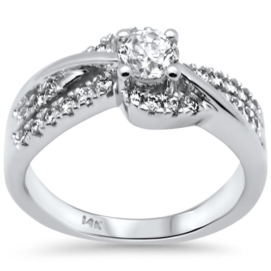 Muse Jewelry .85ct G SI 14K White Gold Round Diamond Wrap Around Engagement Ring Size 6.5