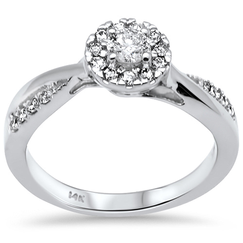 Muse Jewelry .48ct G SI 14K White Gold Diamond Halo Engagement Ring Size 6.5