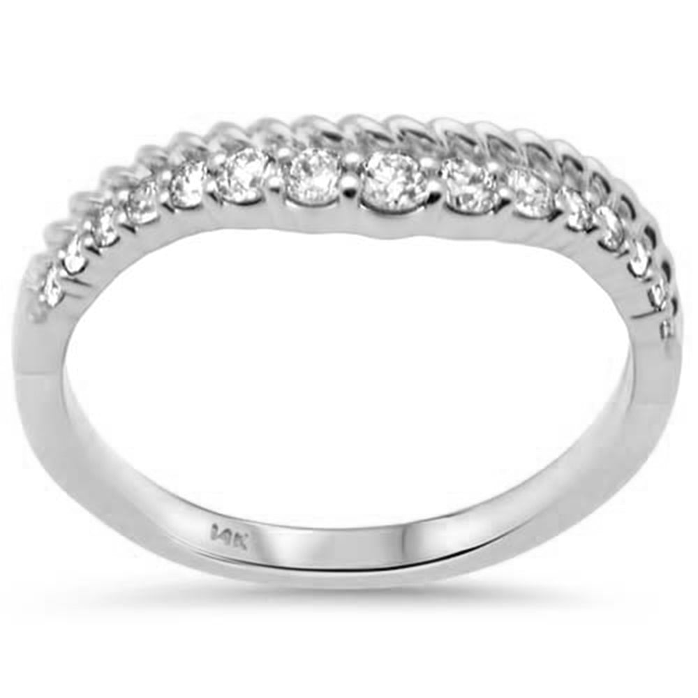 Muse Jewelry .33ct G SI 14K White Gold Diamond Twisted Band Ring Size 7